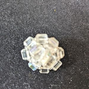 Vintage W. Germany Clear Glass Bead Cluster Clip on Earrings 1"